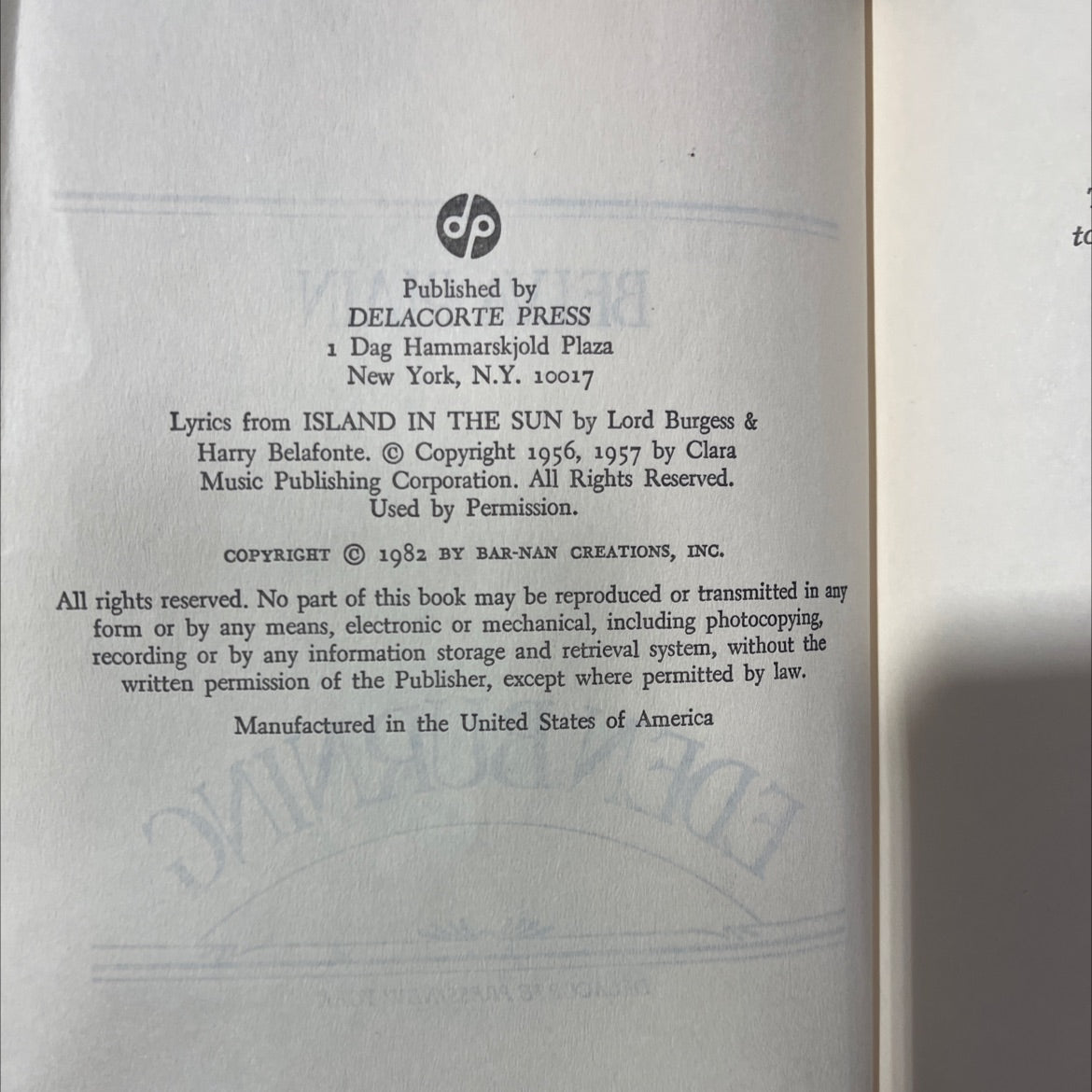 edenburning book, by belva plain, 1982 Hardcover image 3