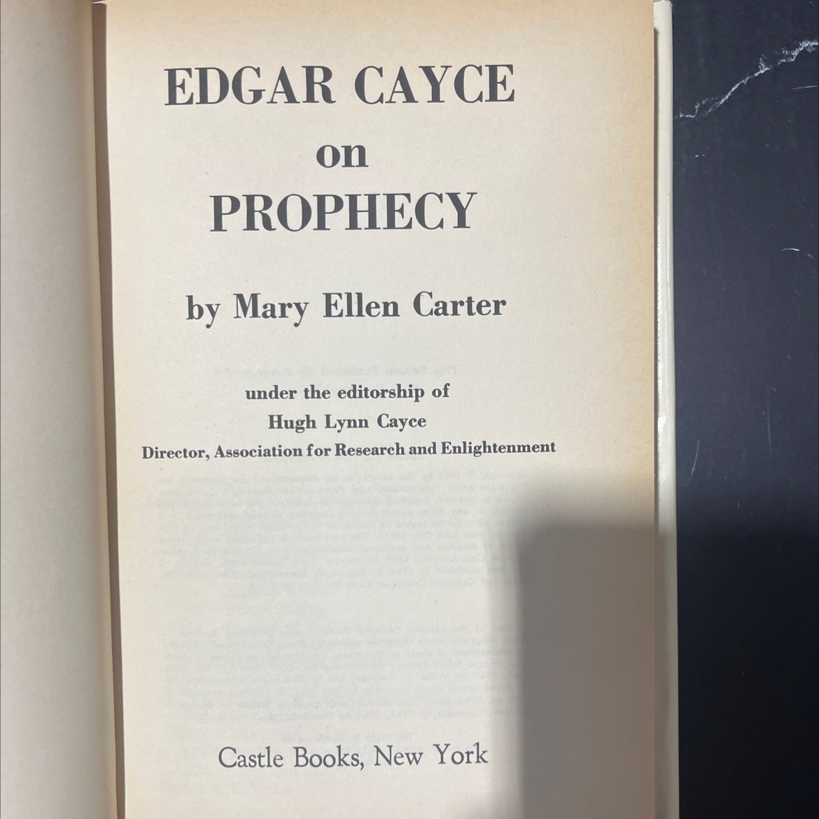 edgar cayce on prophecy book, by mary ellen carter, 1968 Hardcover image 2