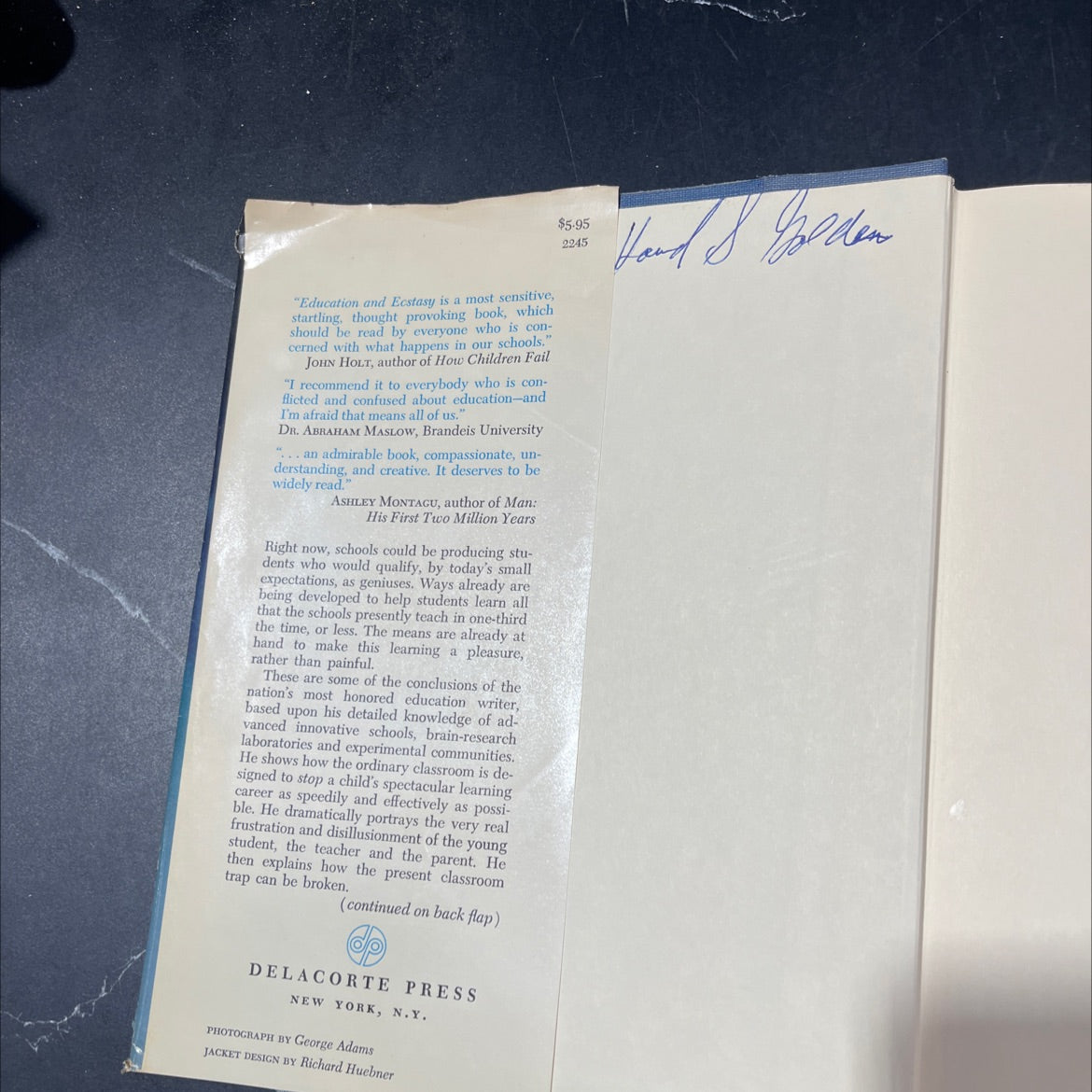 education and ecstasy book, by george b. leonard, 1968 Hardcover image 4