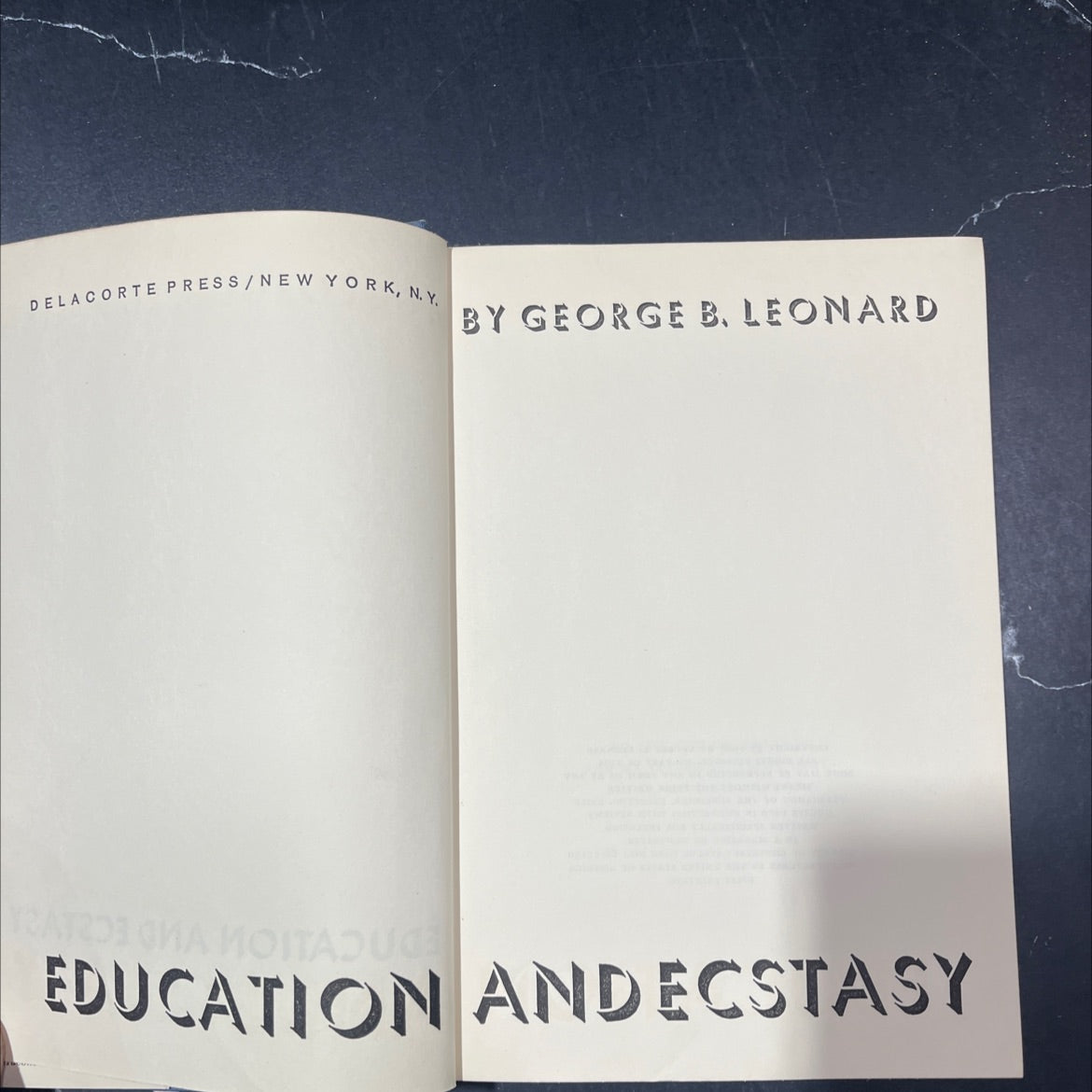 education and ecstasy book, by george b. leonard, 1968 Hardcover image 2