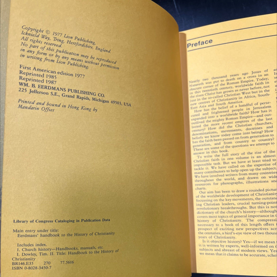 eerdmans' handbook to the history of christianity book, by Tim Dowley, 1987 Hardcover image 3