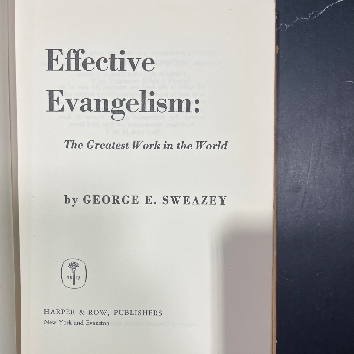 effective evangelism: the greatest work in the world book, by george e. sweazey, 1953 Hardcover image 2