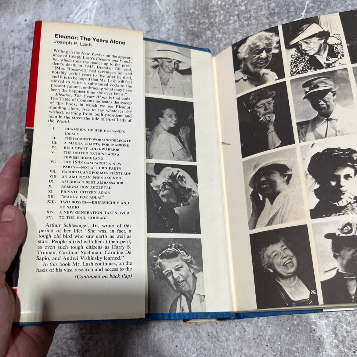 eleanor: the years alone book, by joseph p. lash, 1972 Hardcover image 4