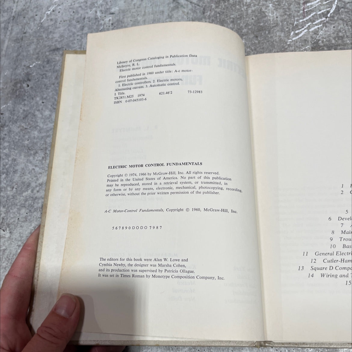 electric motor control fundamentals book, by R. L. McIntyre, 1974 Hardcover image 3