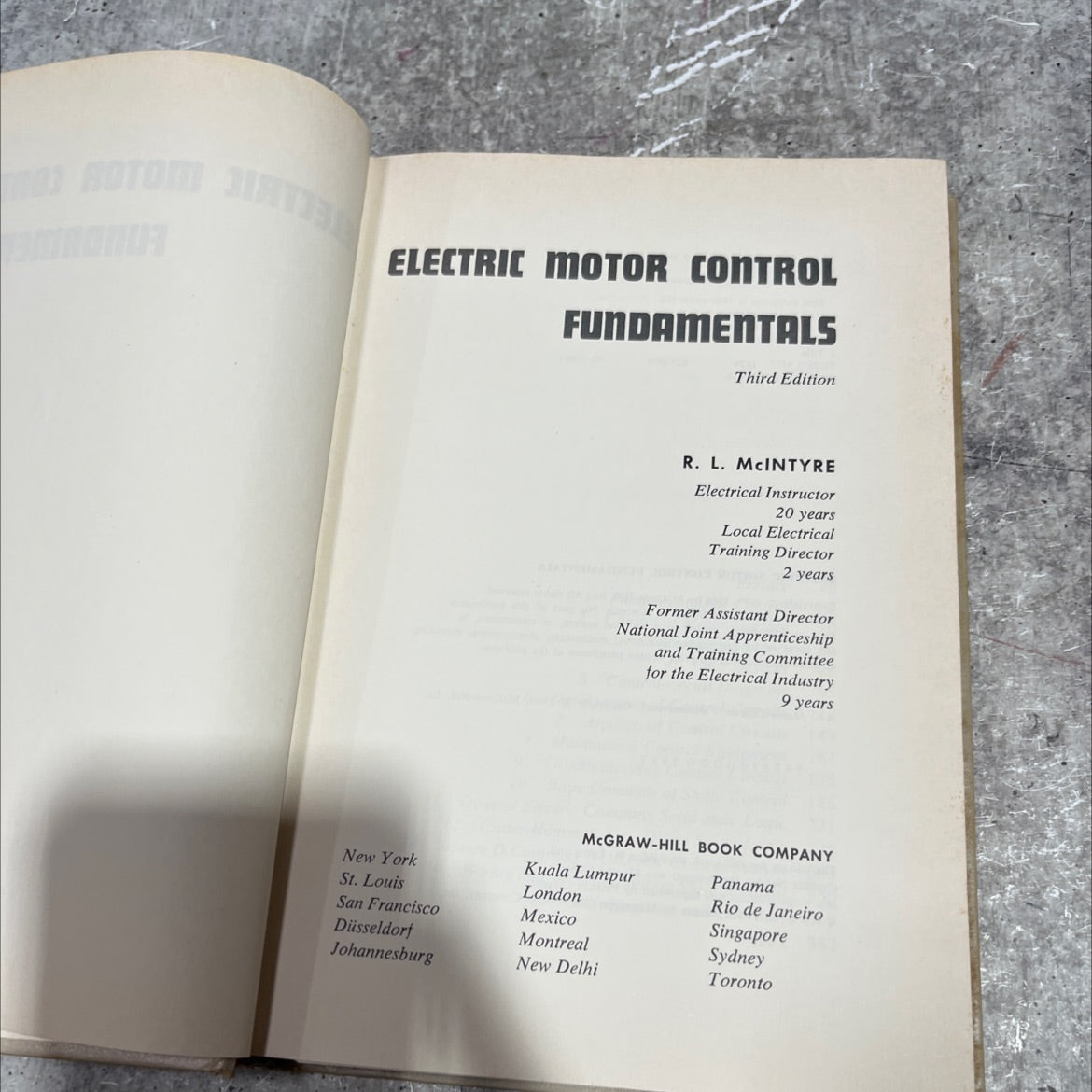 electric motor control fundamentals book, by R. L. McIntyre, 1974 Hardcover image 2