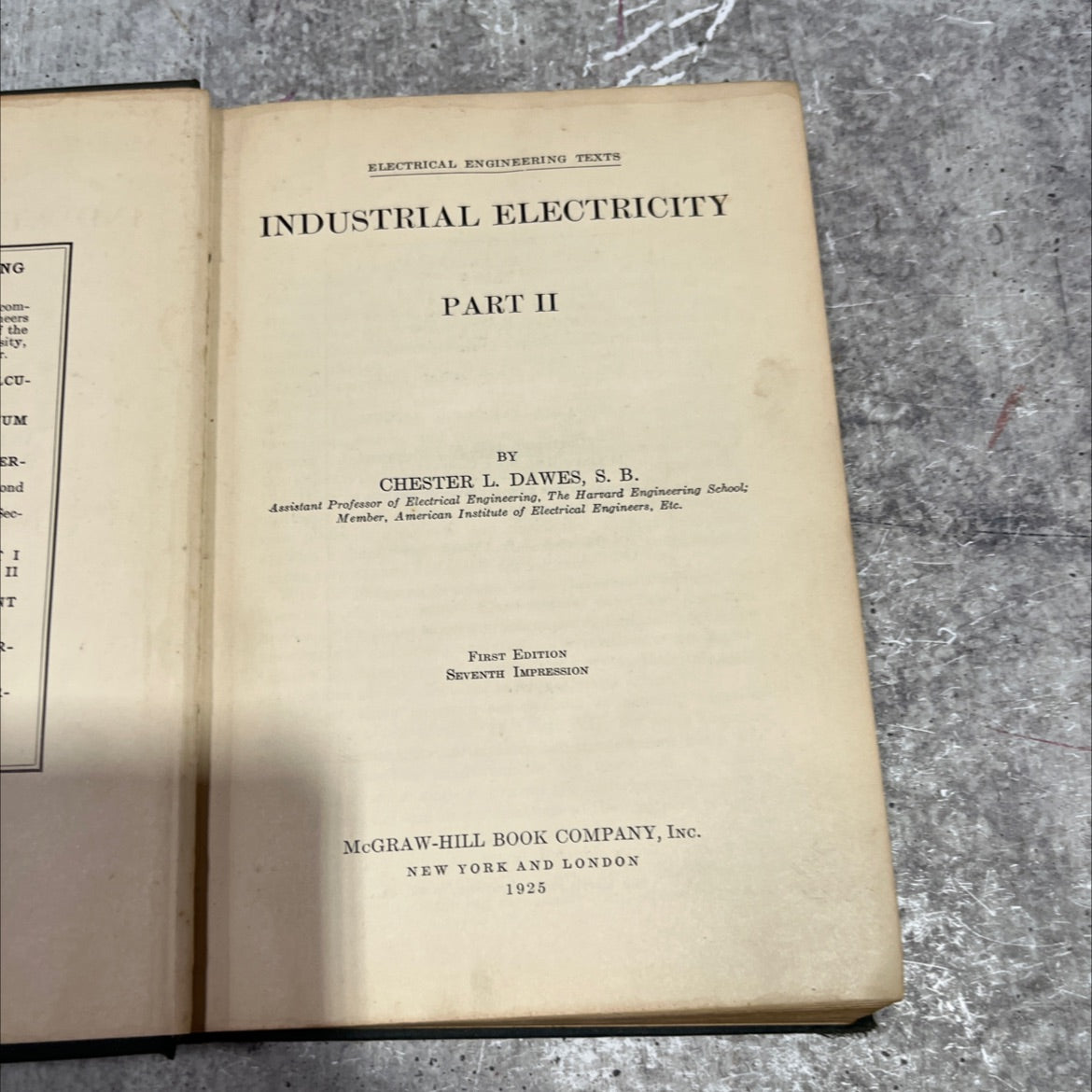 electrical engineering texts on industrial electricity book, by chester l. dawes, 1925 Hardcover image 2