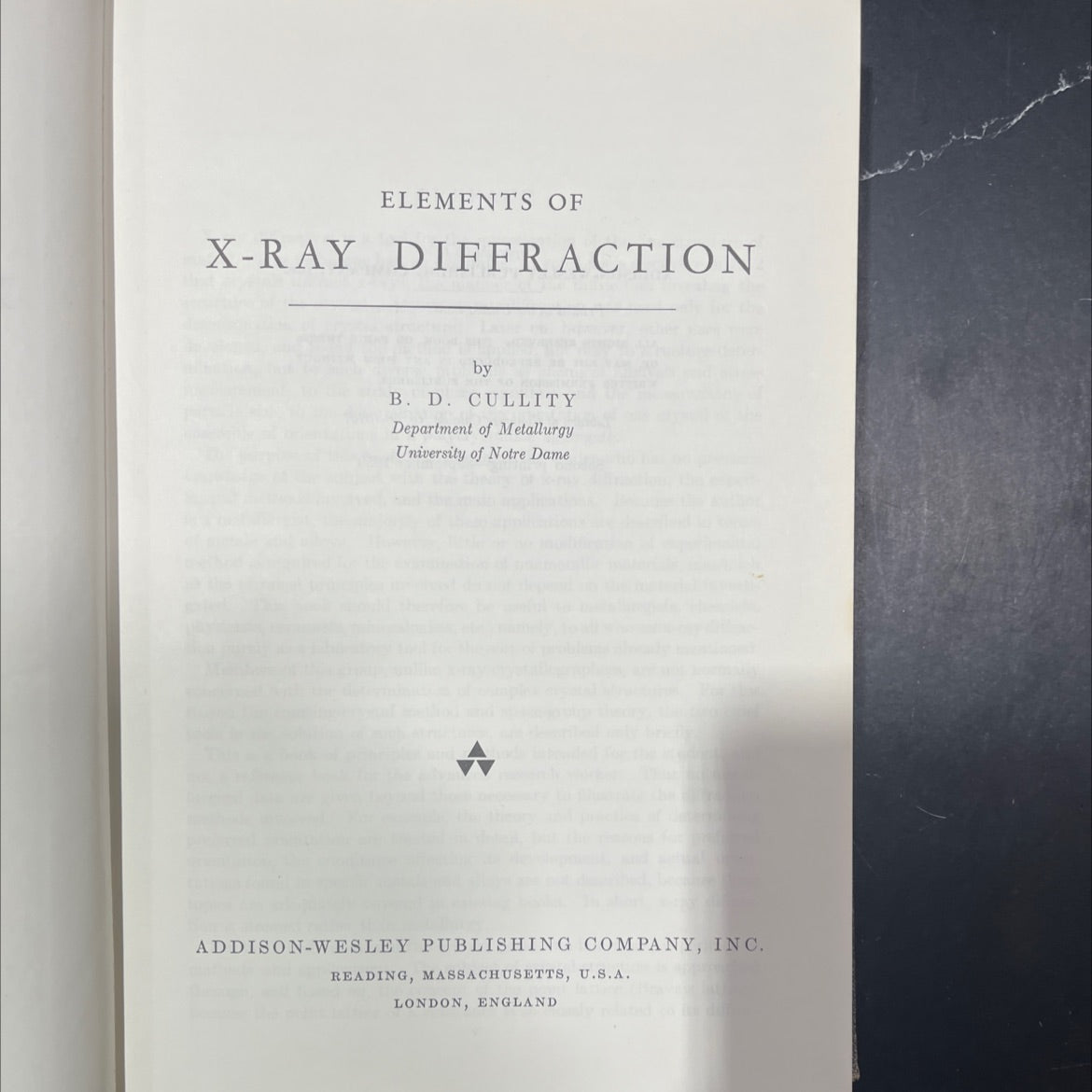 elements of x-ray diffraction book, by b. d. cullity, 1956 Hardcover image 2