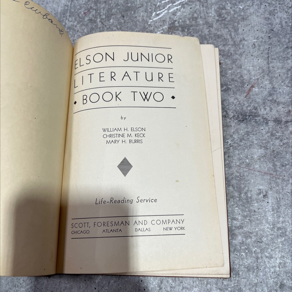 elson junior literature book two book, by william h. elson, christine m. keck, mary h. burris, 1936 Hardcover image 2