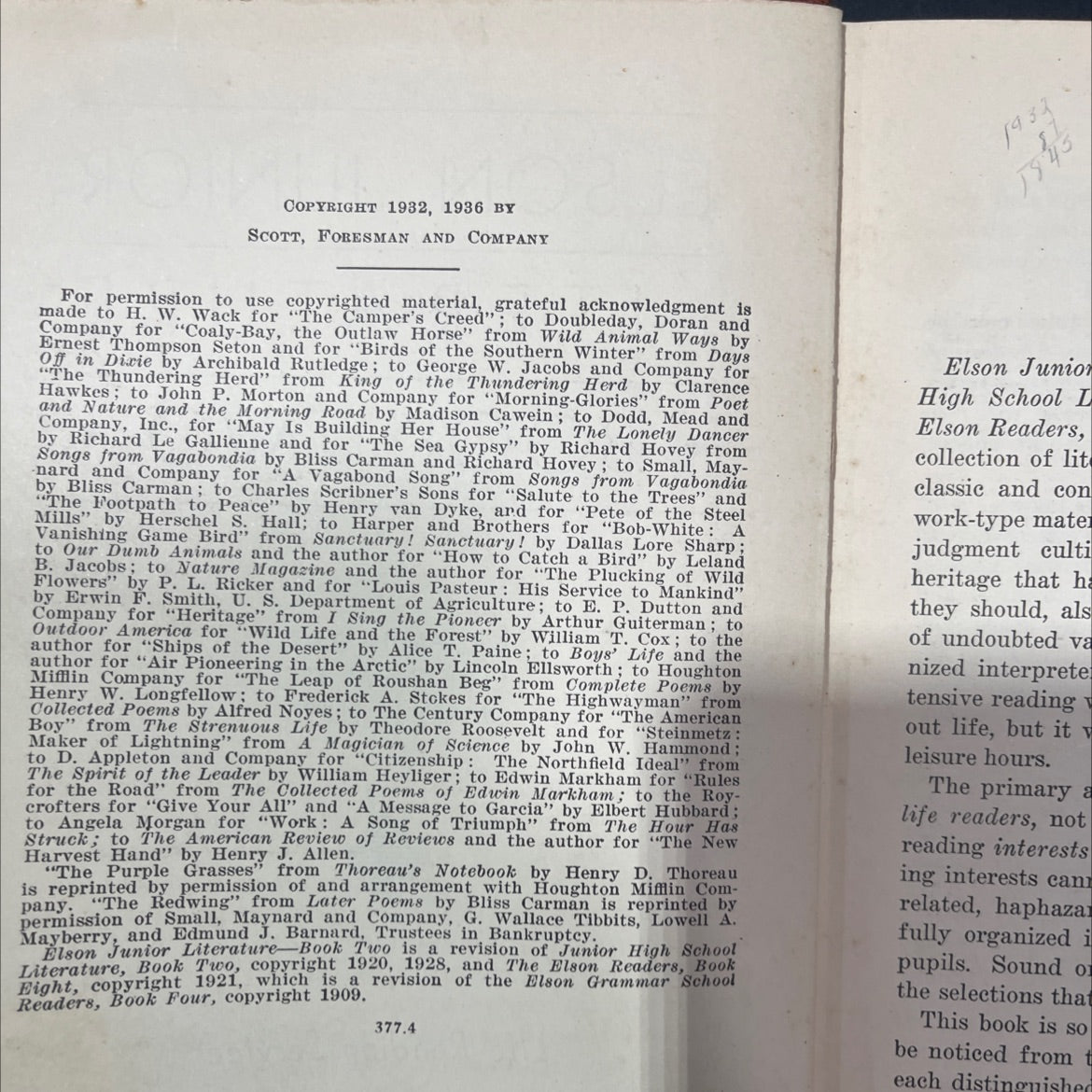 elson junior literature book two book, by william h. elson, christine m. keck, mary h. burris, 1936 Hardcover image 3