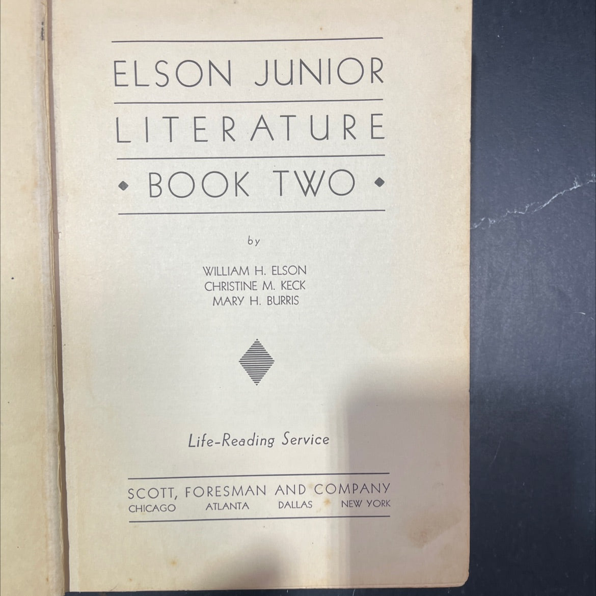 elson junior literature book two book, by william h. elson, christine m. keck, mary h. burris, 1936 Hardcover image 2