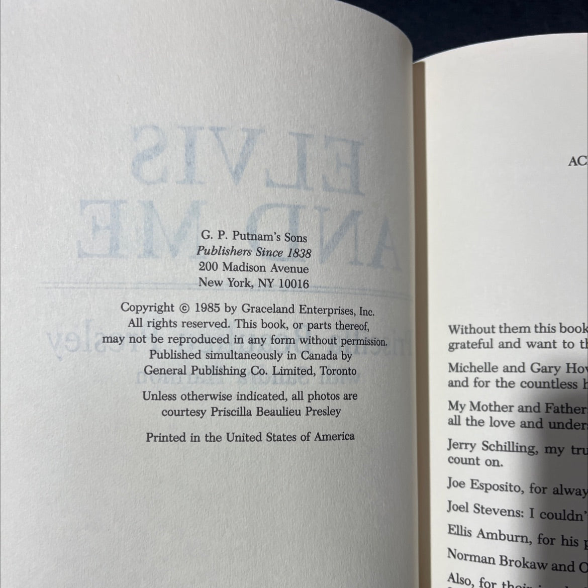 elvis and me book, by priscilla beaulieu presley with sandra harmon, 1985 Hardcover image 3