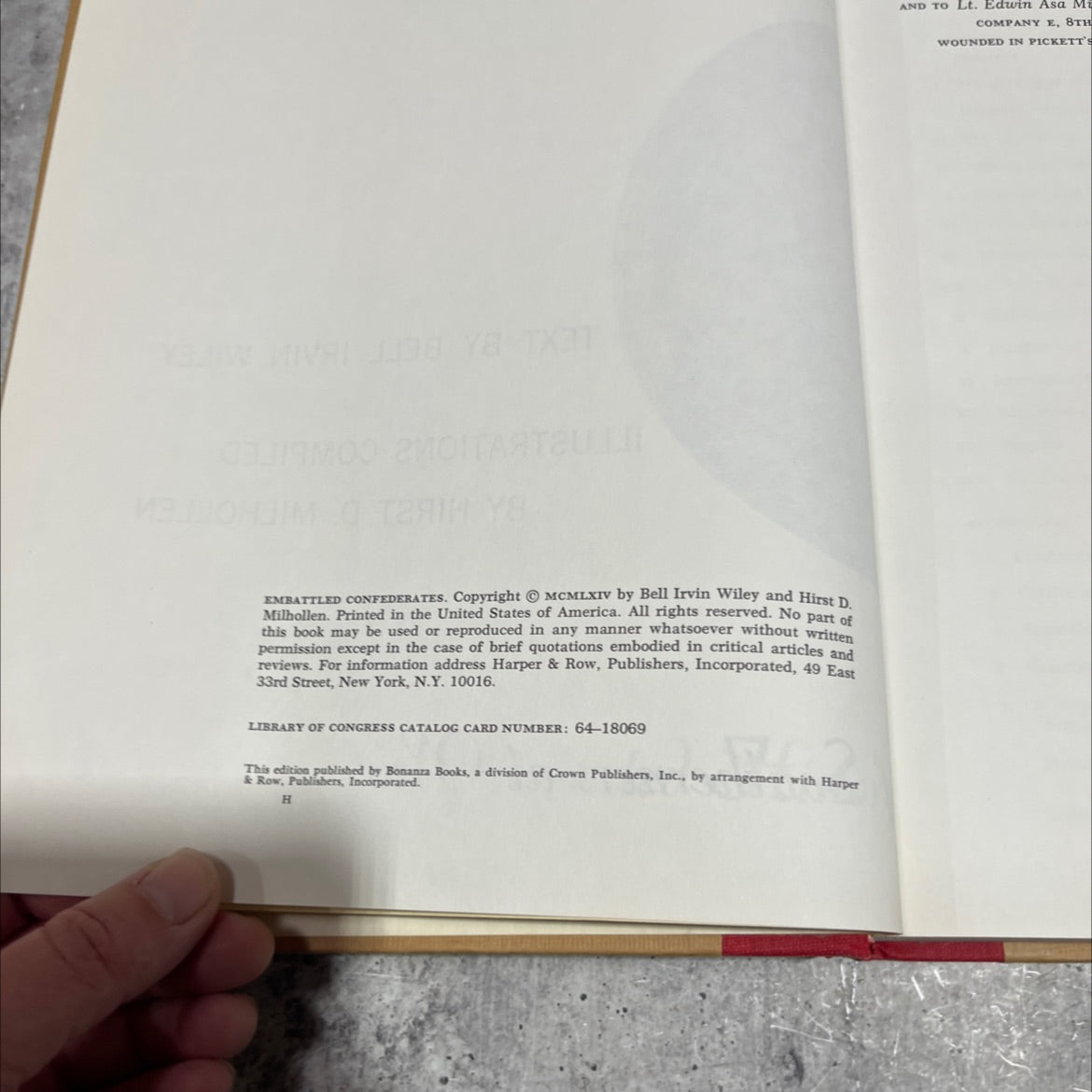 embattled confederates book, by bell irvin wiley, 1964 Hardcover image 3