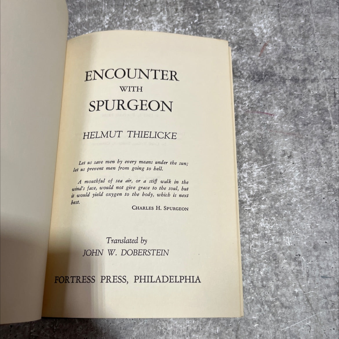 encounter with spurgeon book, by helmut thielicke, 1963 Hardcover image 2