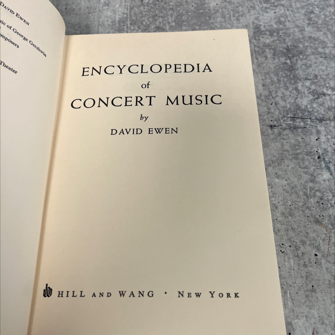 encyclopedia of concert music book, by david ewen, 1975 Hardcover image 2