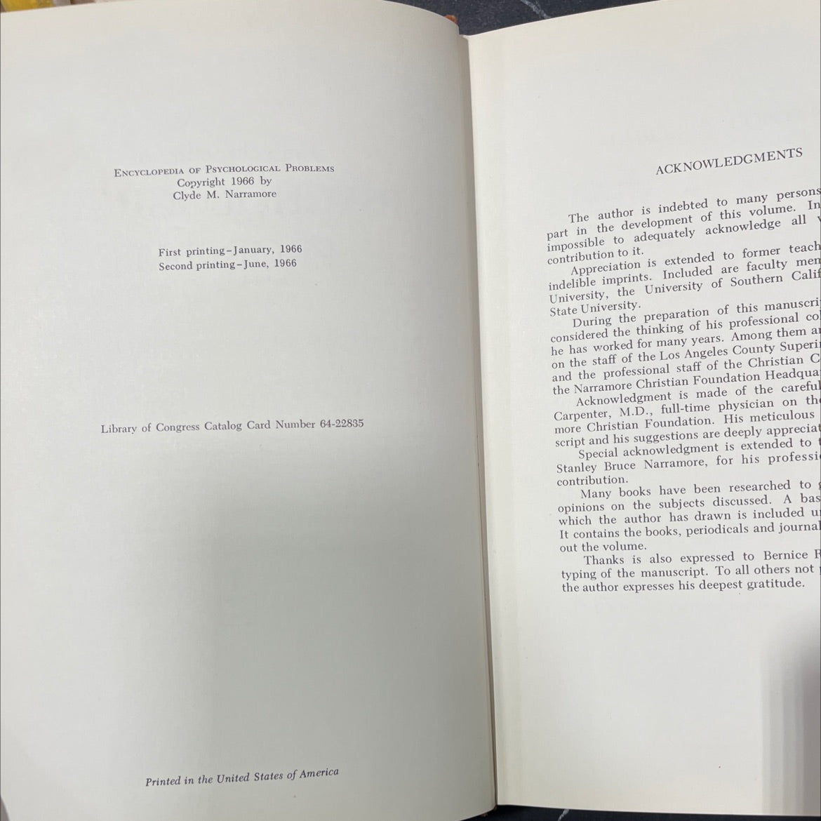 encyclopedia of psychological problems book, by Clyde M. Narramore, 1966 Hardcover image 3