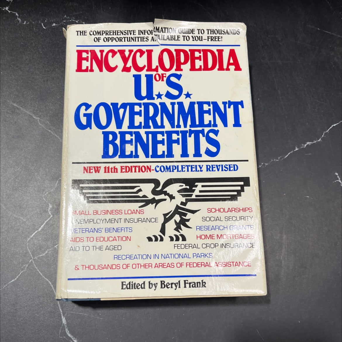 encyclopedia of u.s. government benefits book, by beryl frank, 1985 Hardcover image 1