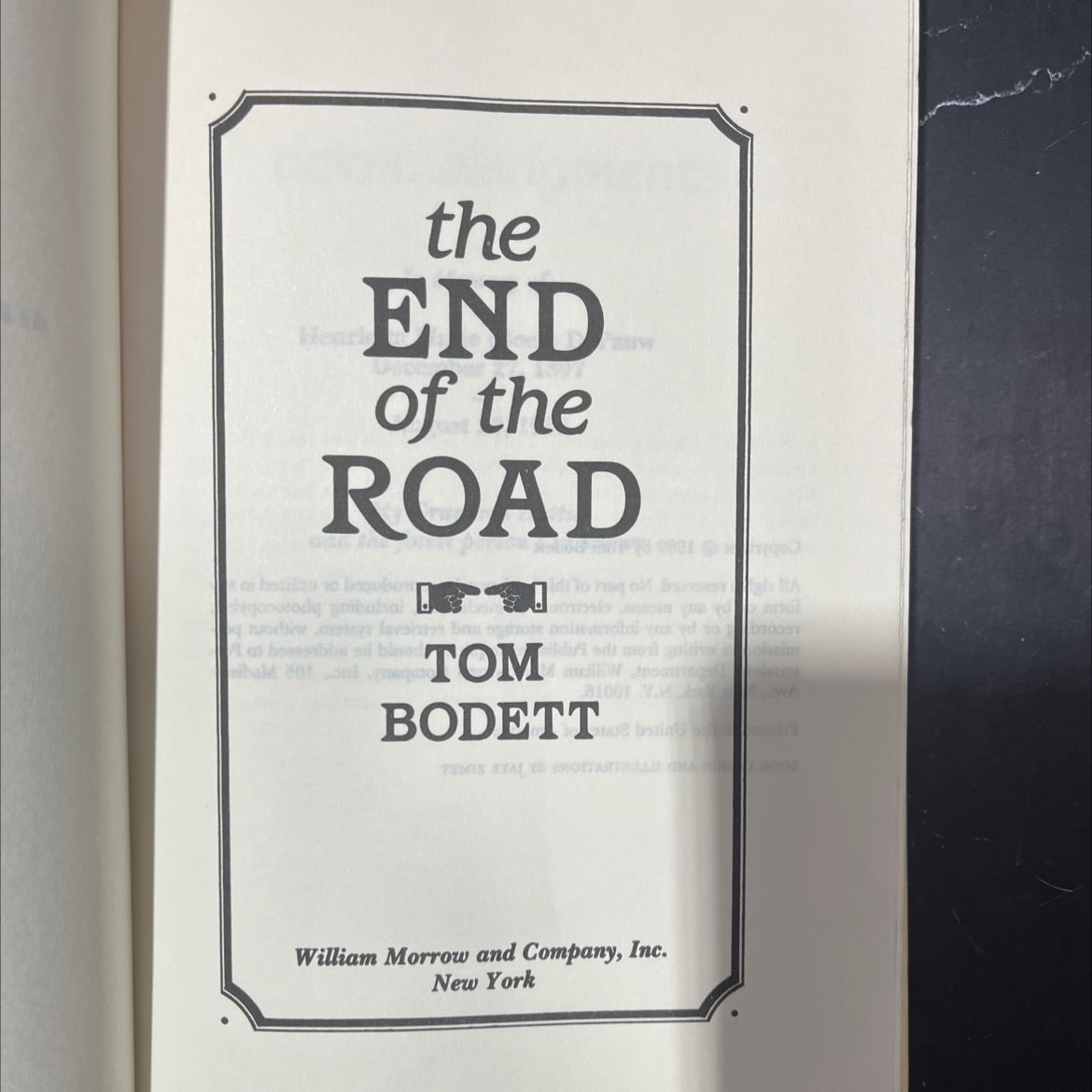 end of the road book, by Tom Bodett, 1989 Hardcover image 2