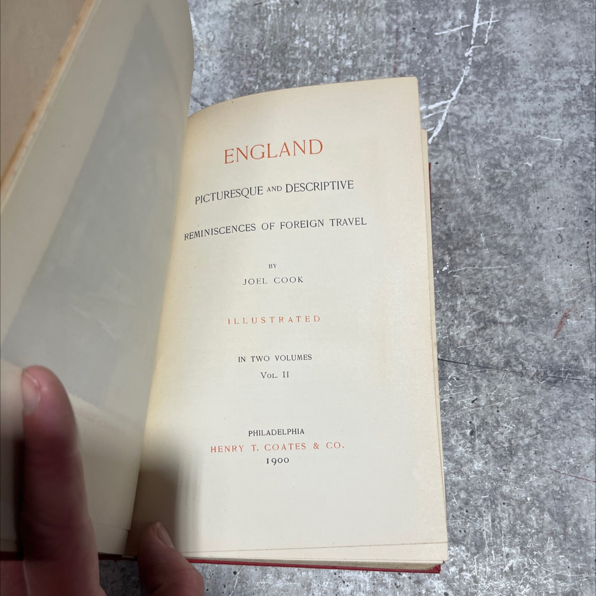 england picturesque and descriptive reminiscences of foreign travel book, by joel cook, 1900 Hardcover image 2