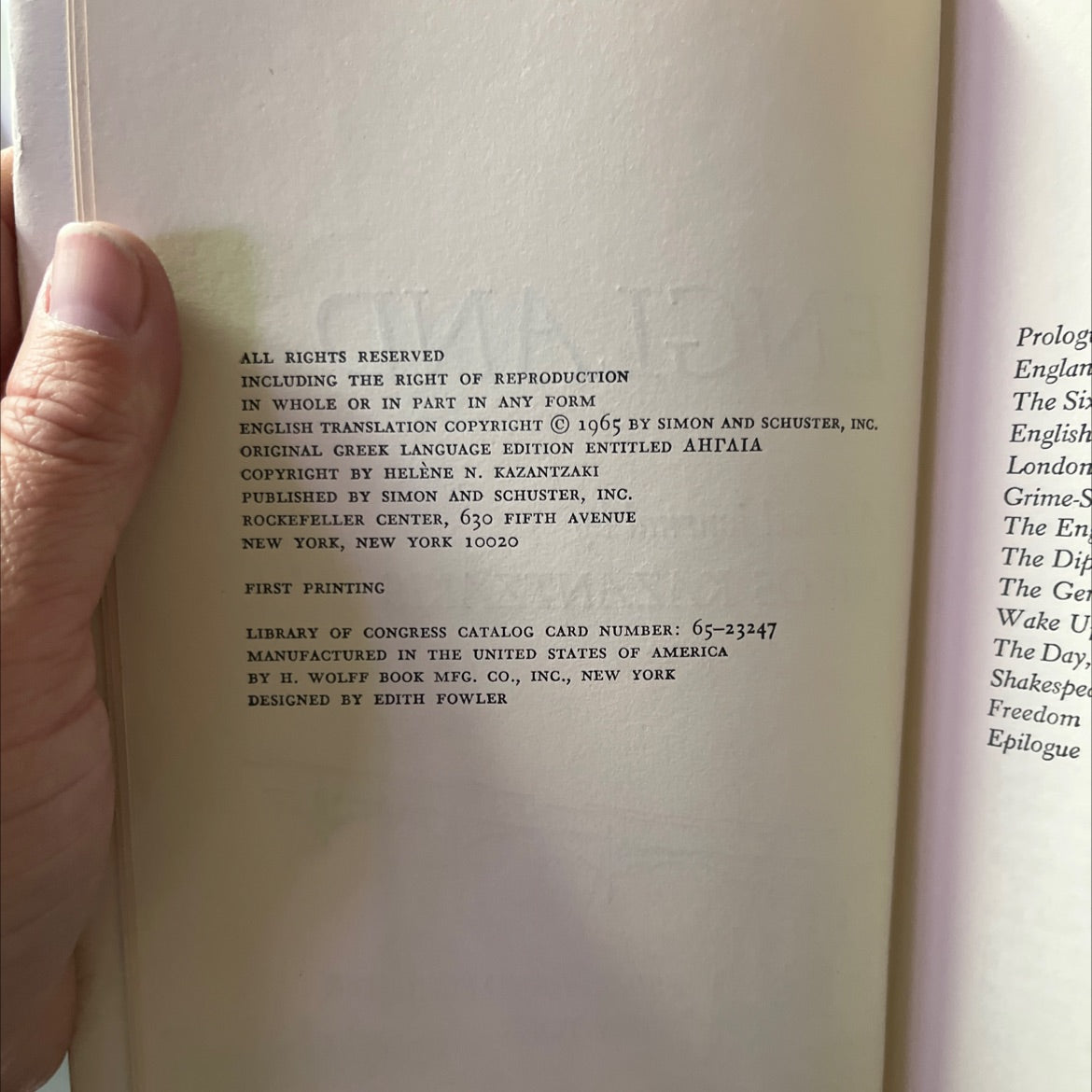england book, by nikos kazantzakis, 1965 Hardcover image 3
