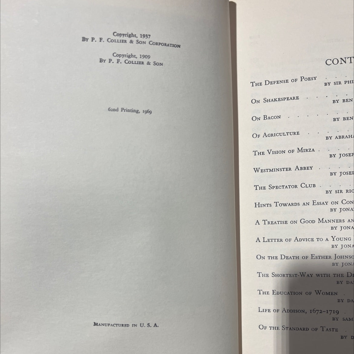 english essays from sir philip sidney to macaulay book, by unknown, 1969 Hardcover image 3