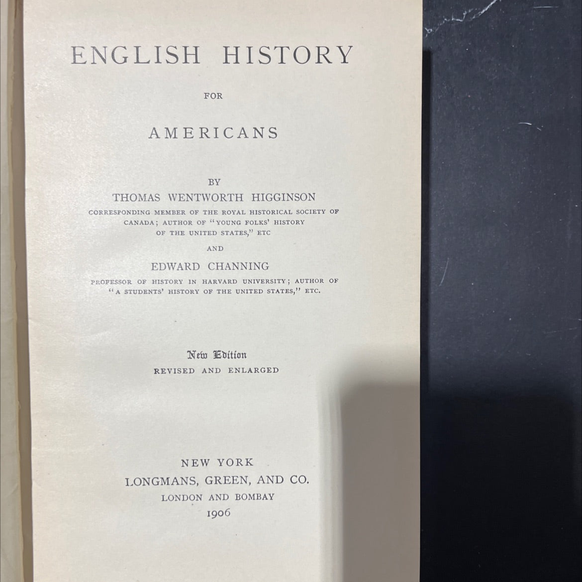 english history for americans book, by thomas wentworth higginson, edward channing, 1906 Hardcover image 2
