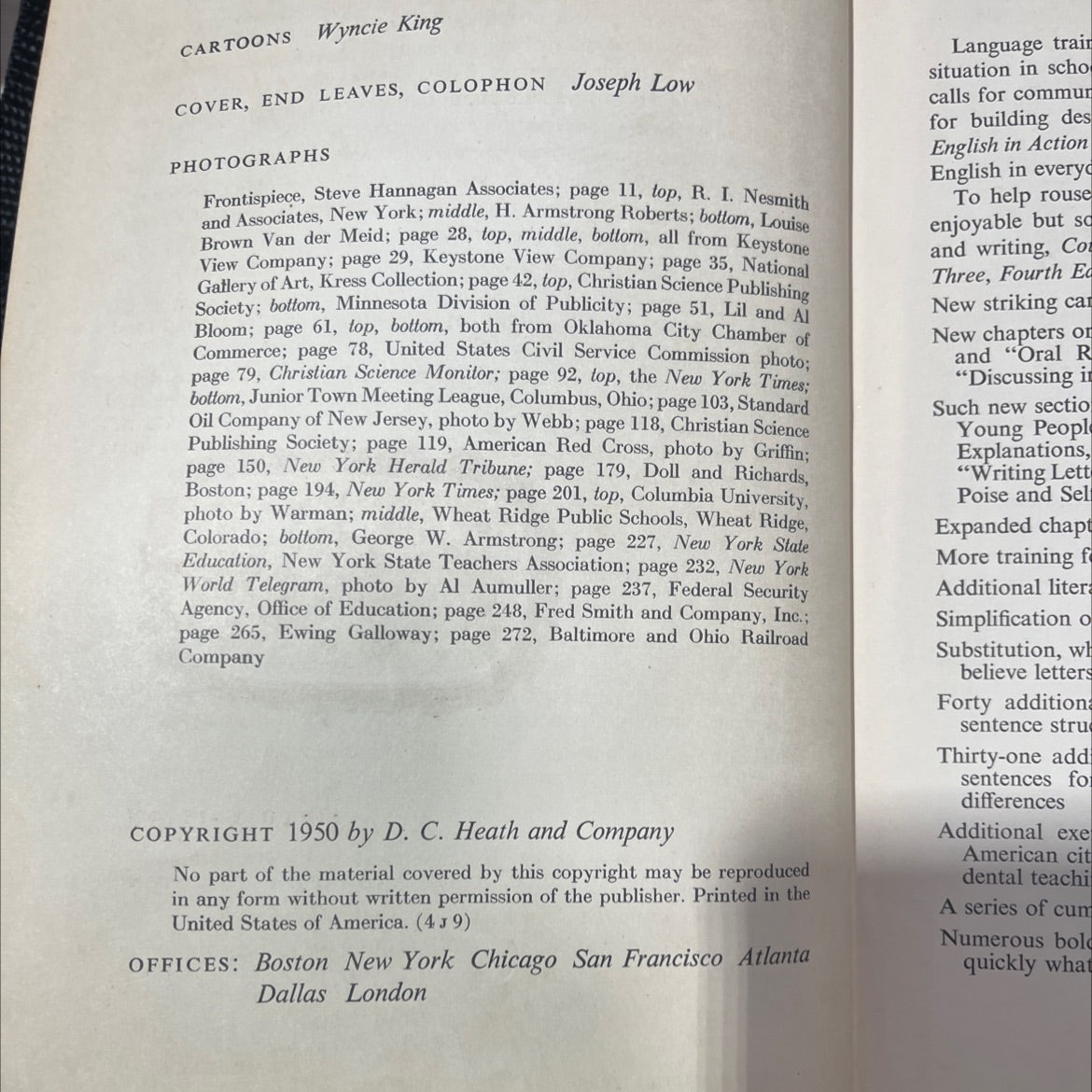 english in action book, by j. c. tressler, 1950 Hardcover image 3