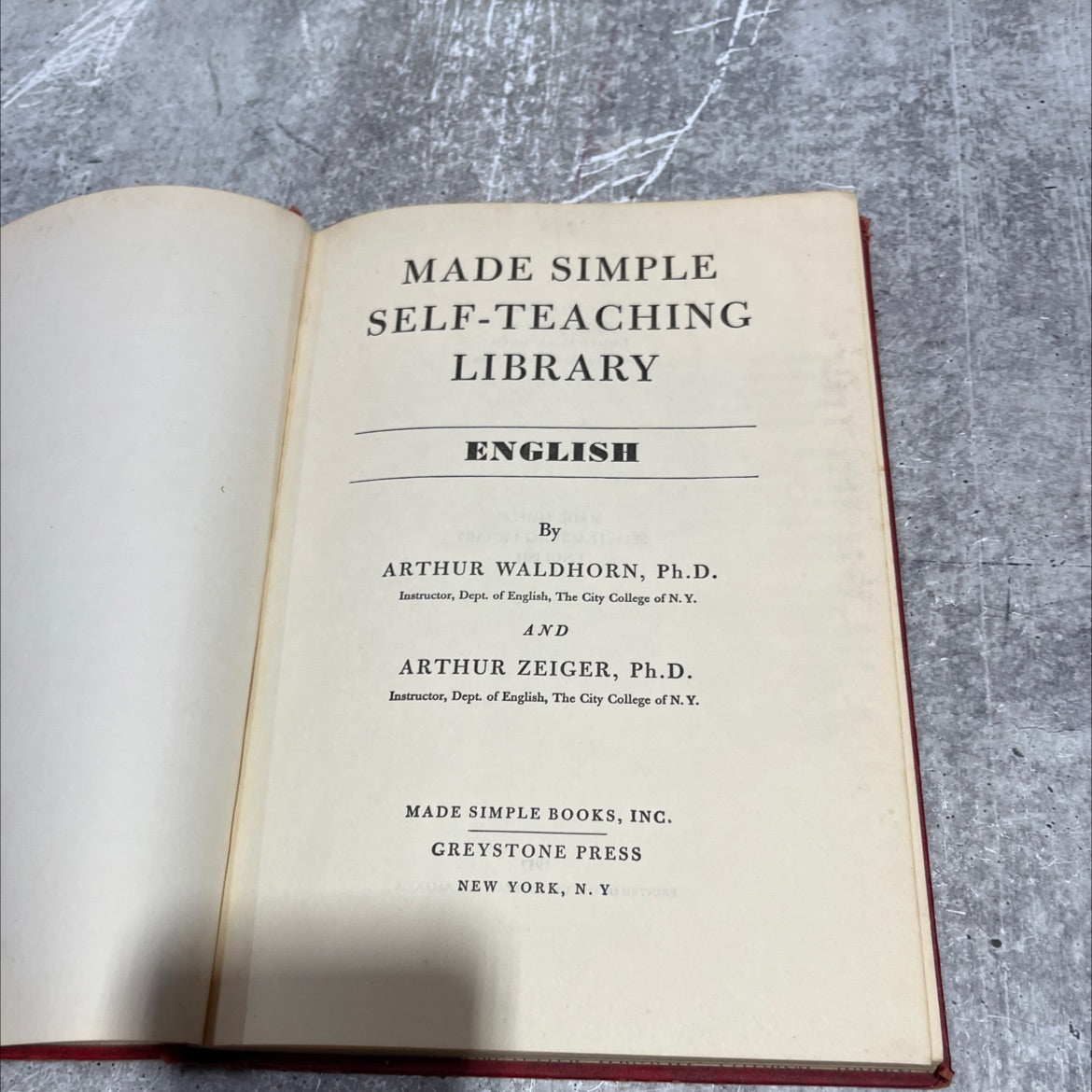 english made simple book, by arthur waldhorn, ph.d. and arthur zeiger, ph.d., 1957 Hardcover image 2