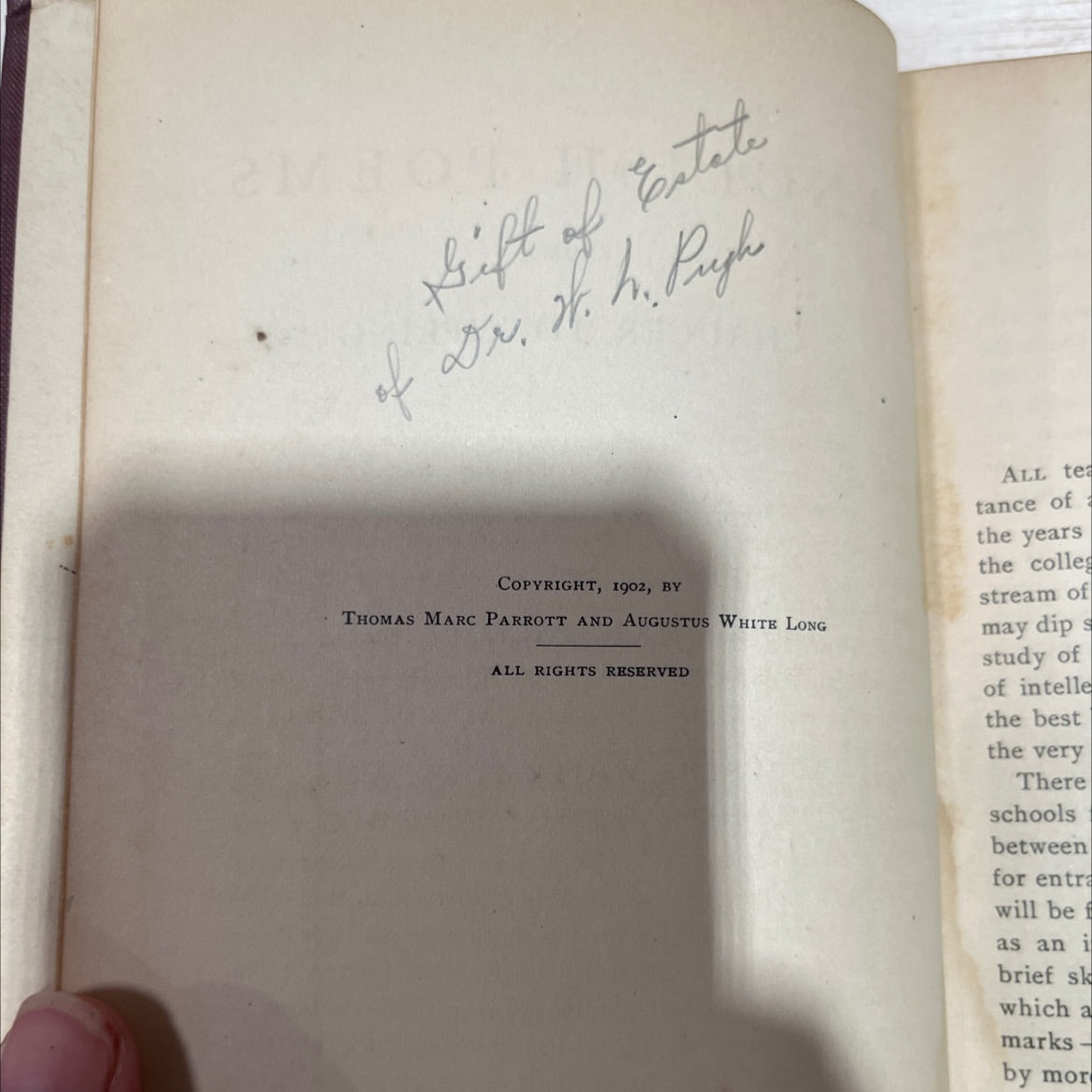 english poems from chaucer to kipling book, by thomas marc parrott, augustus white long, 1903 Hardcover image 3