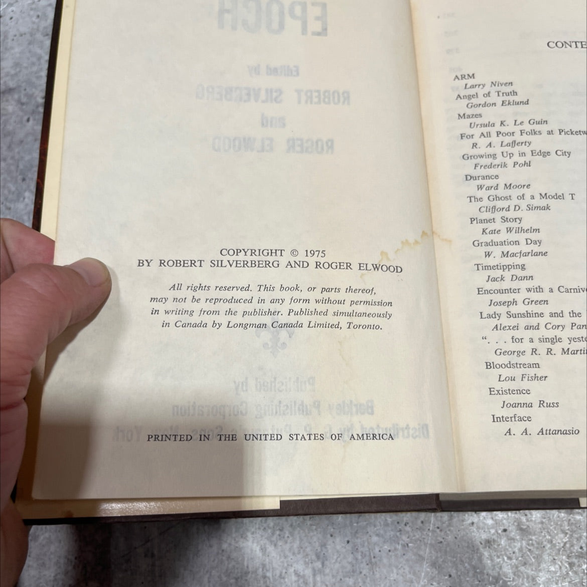epoch book, by robert silverberg, roger elwood, 1975 Hardcover image 3