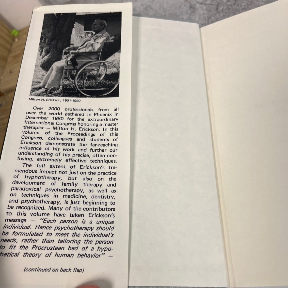 ericksonian approaches to hypnosis and psychotherapy book, by Jeffrey K. Zeig, Ph.D., 1982 Hardcover image 4