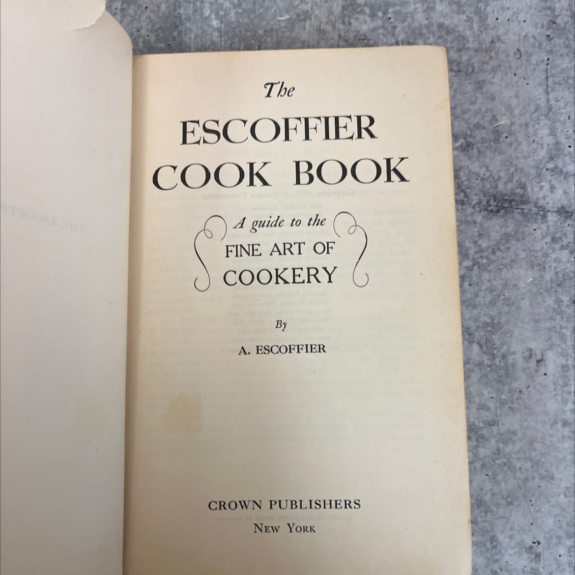 escoffier cook book book, by a. escoffier, 1954 Hardcover image 2