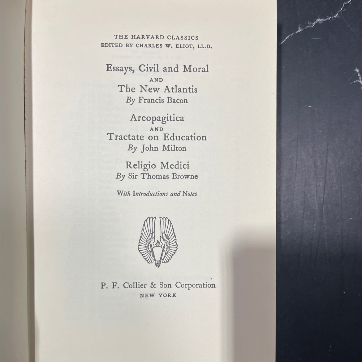 essays, civil and moral and the new atlantis book, by francis bacon, john milton, sir thomas browne, 1937 Hardcover image 2