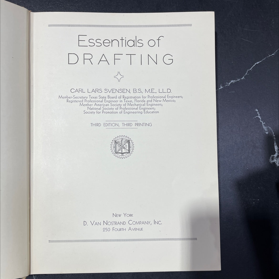 essentials of drafting book, by carl lars svensen, 1943 Hardcover, Antique image 2