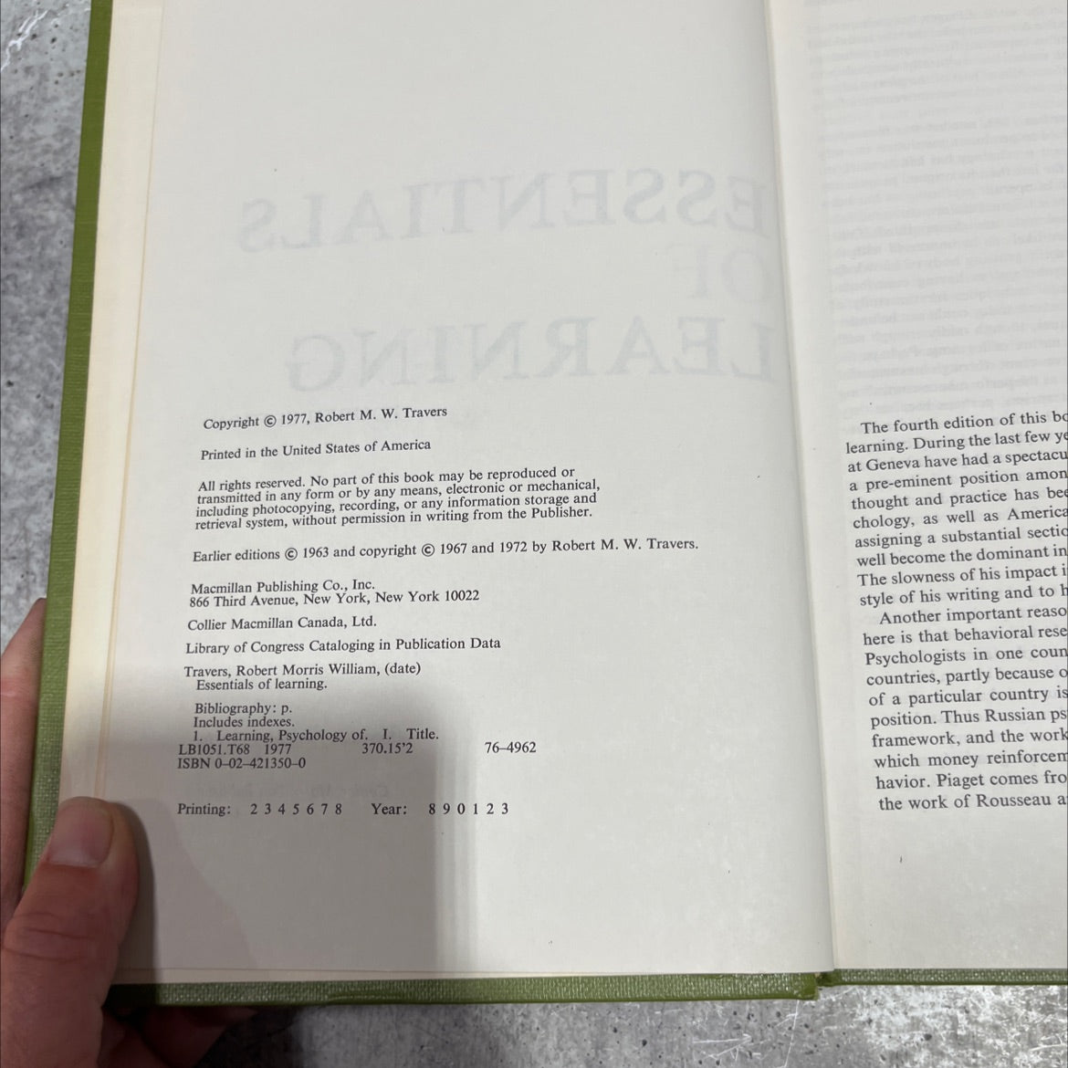 essentials of learning book, by Robert M. W. Travers, 1977 Hardcover image 3