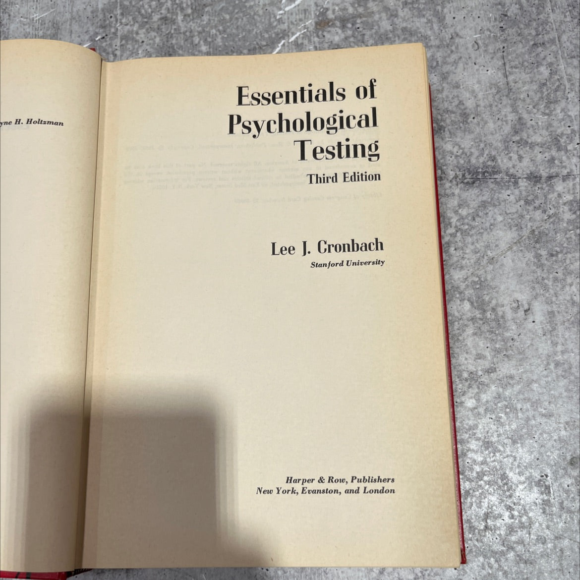 essentials of psychological testing book, by Lee J. Cronbach, 1970 Hardcover image 2