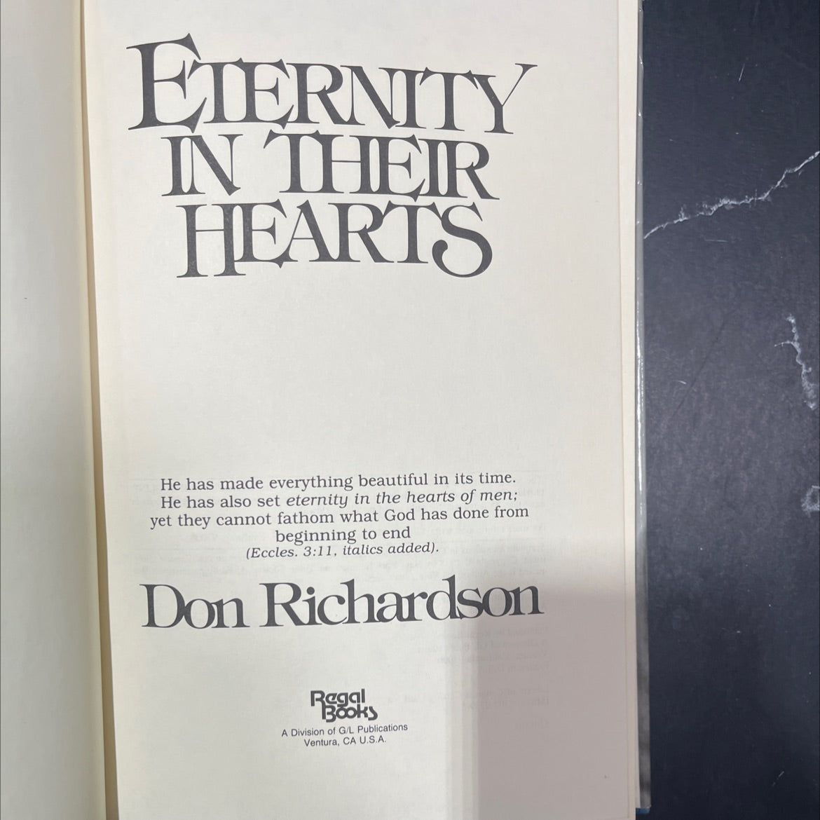 eternity in their hearts book, by Don Richardson, 1981 Hardcover image 2