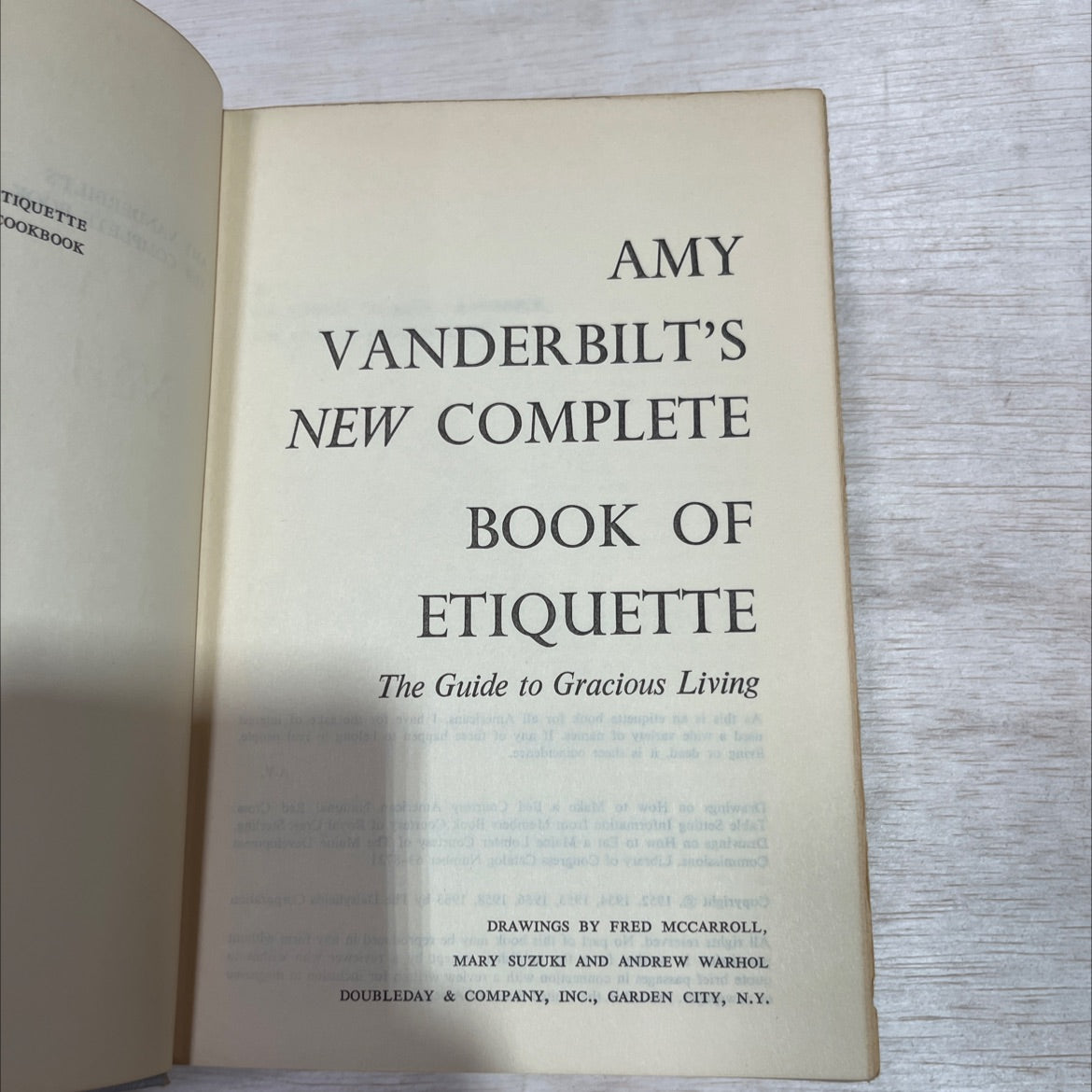 etiquette cookbook amy vanderbilt's new complete book of etiquette the guide to gracious living book, by amy image 2