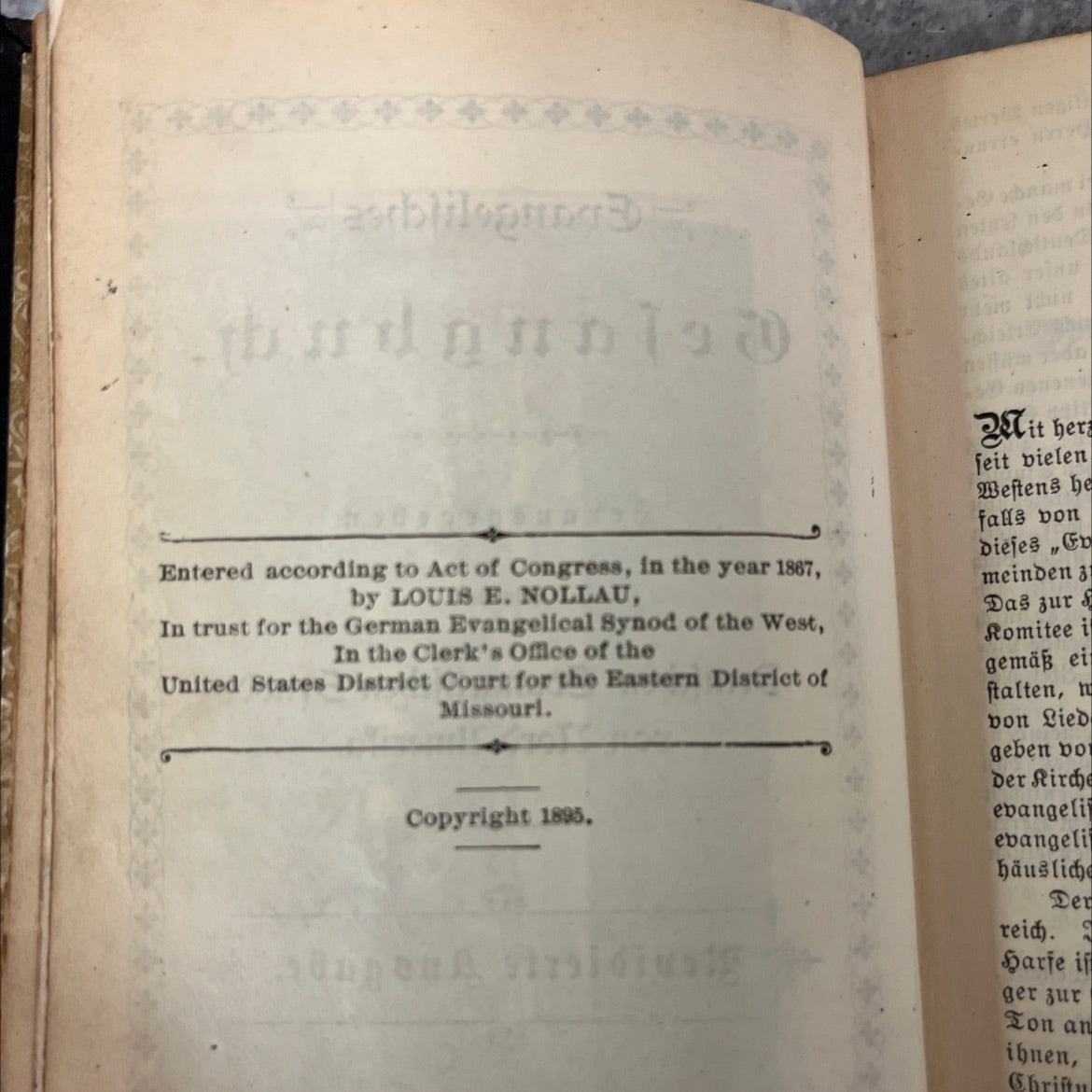 evangelisches gesangbuch book, by german evangelical synod of north america, 1900 Hardcover image 3