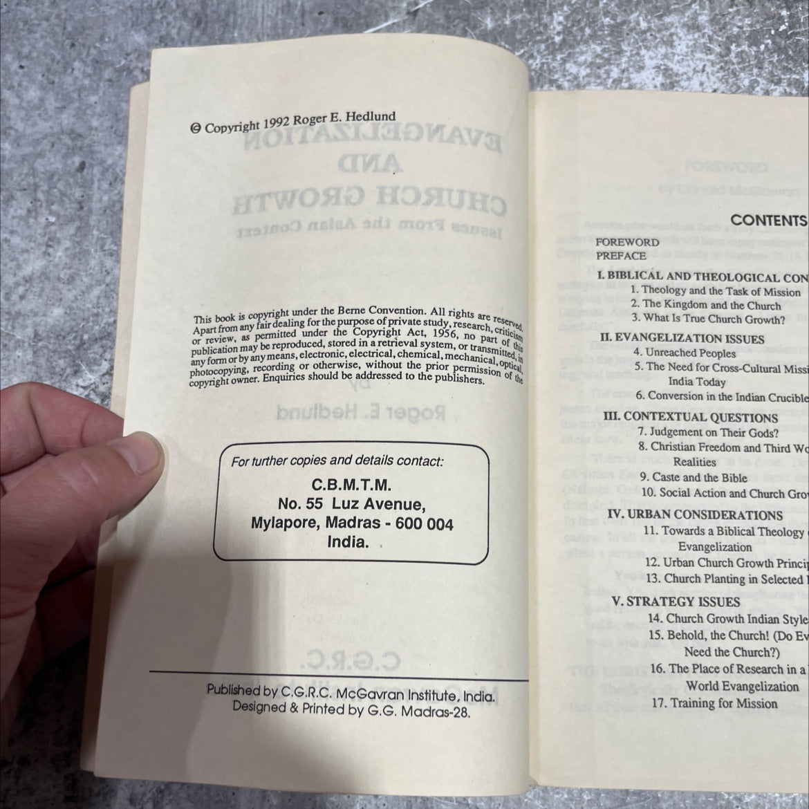 evangelization and church growth issues from the asian context book, by Roger E. Hedlund, 1992 Paperback image 3