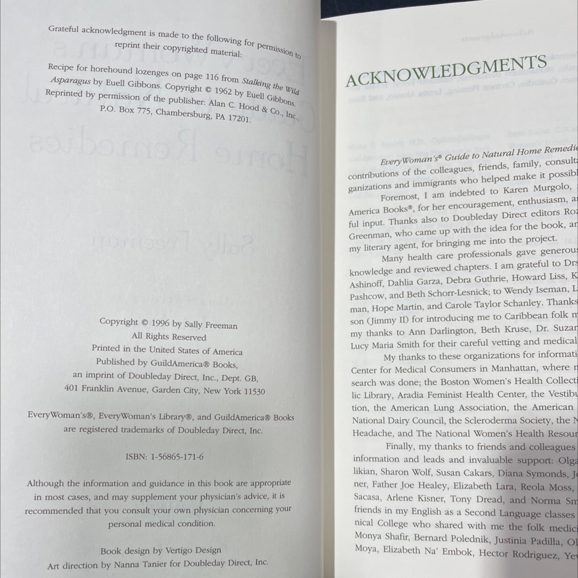 every woman's guide to natural home remedies book, by Sally Freeman, 1996 Hardcover image 3