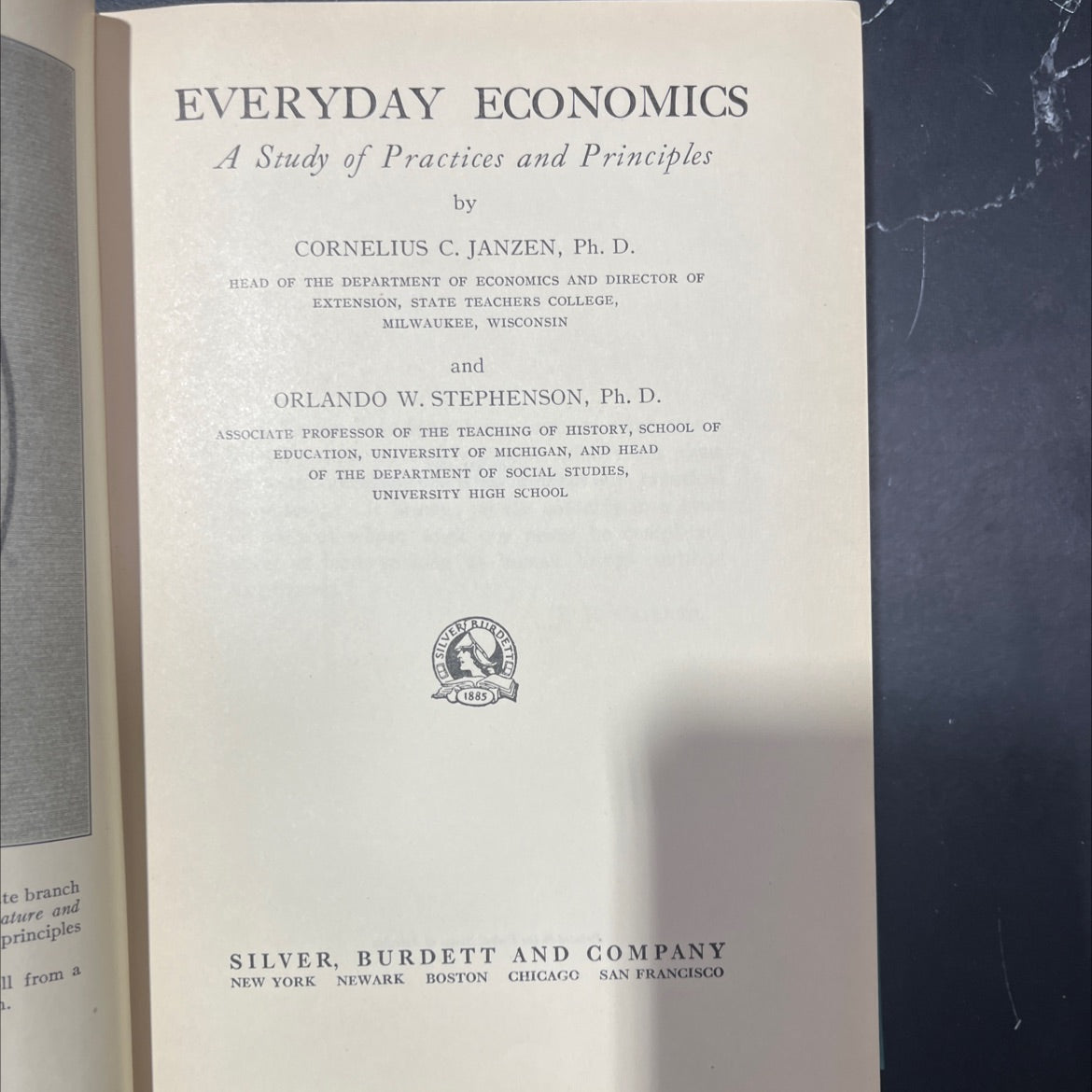 everyday economics a study of practices and principles book, by cornelius c. janzen, ph. d. and orlando w. stephenson, image 2