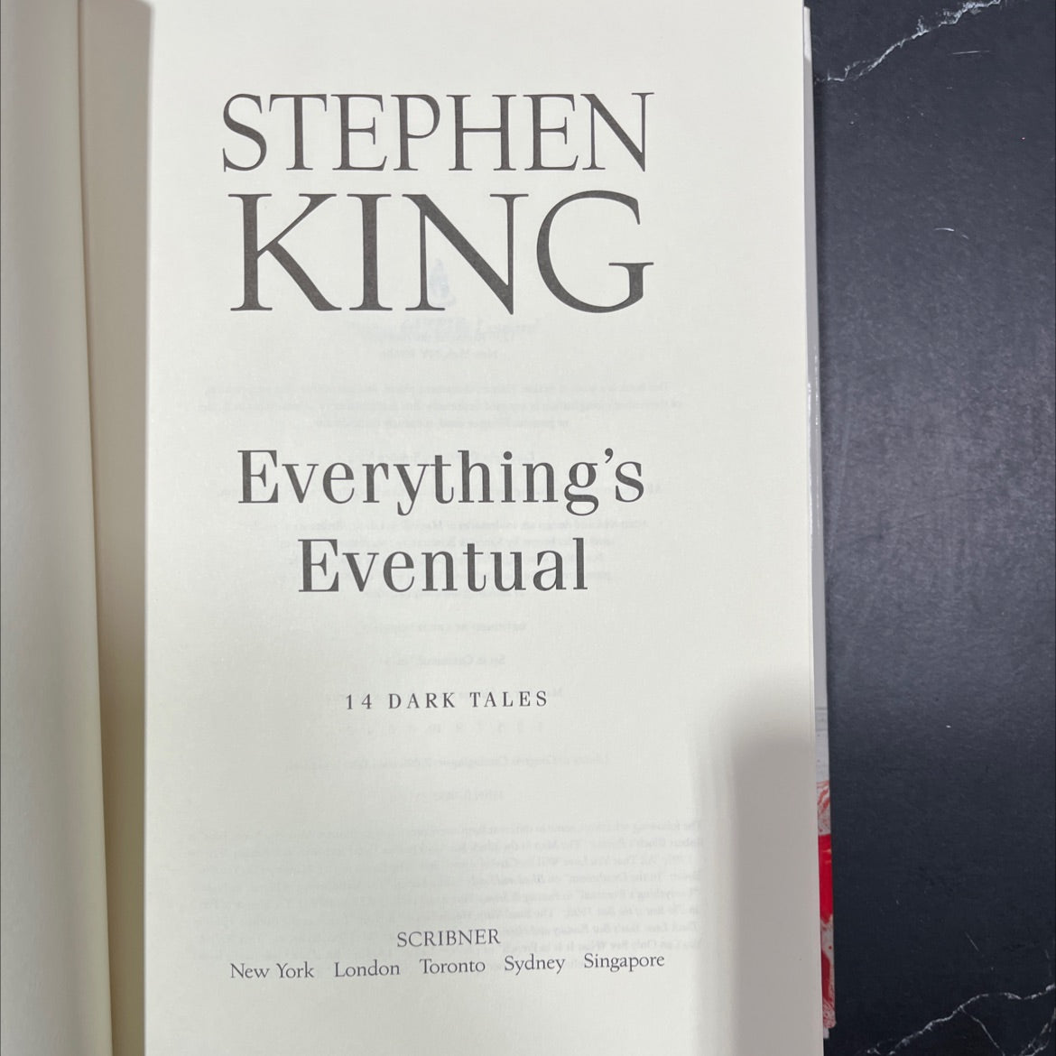 everything's eventual 14 dark tales book, by Stephen King, 2002 Hardcover image 2