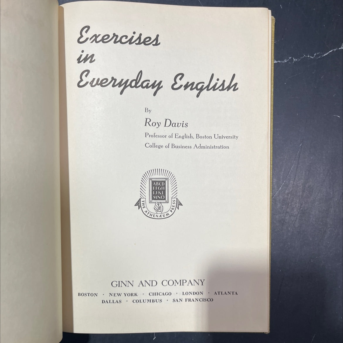 exercises in everyday english book, by roy davis, 1939 Hardcover image 2