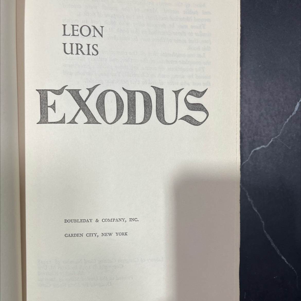 exodus book, by leon uris, 1958 Hardcover image 2