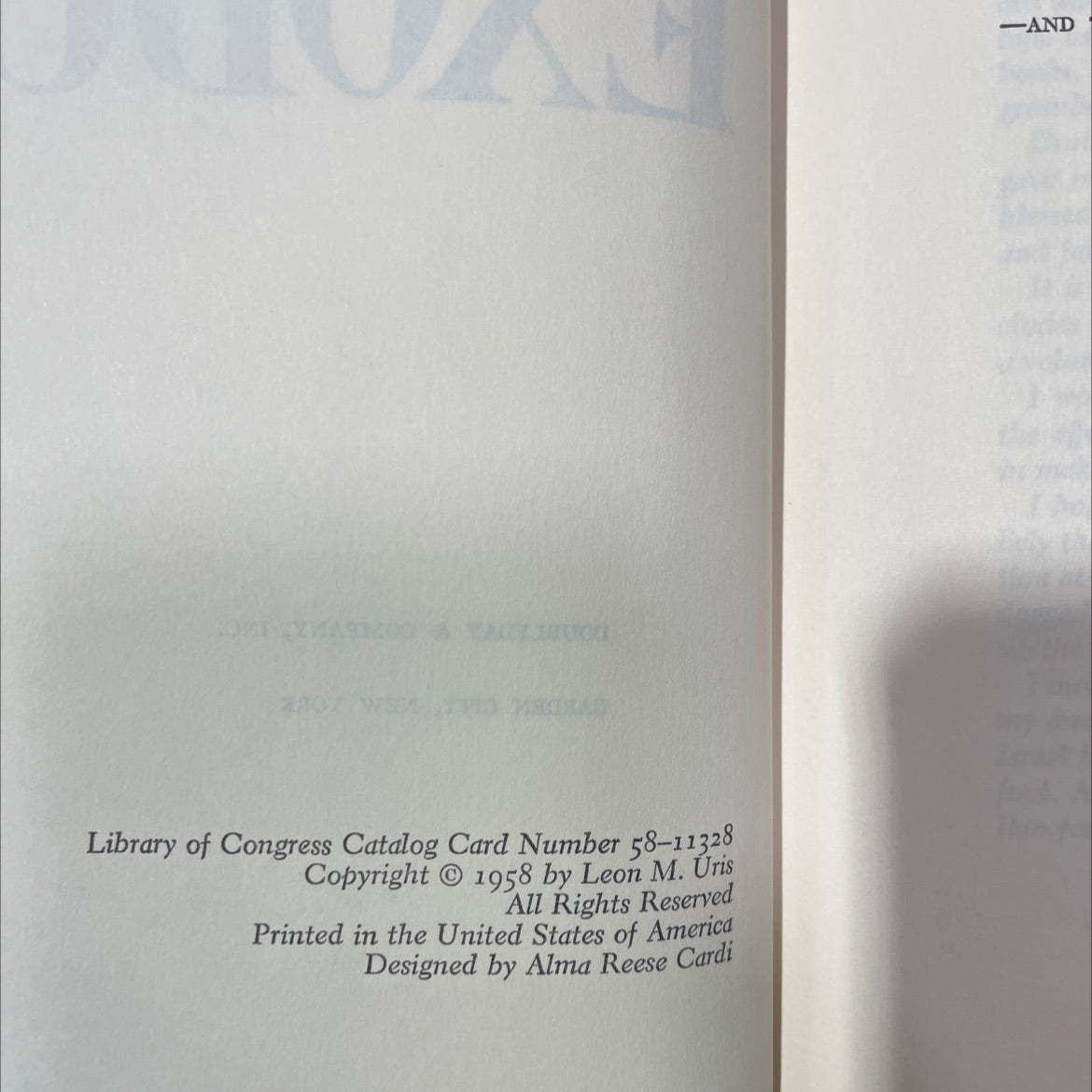 exodus book, by leon uris, 1958 Hardcover image 3