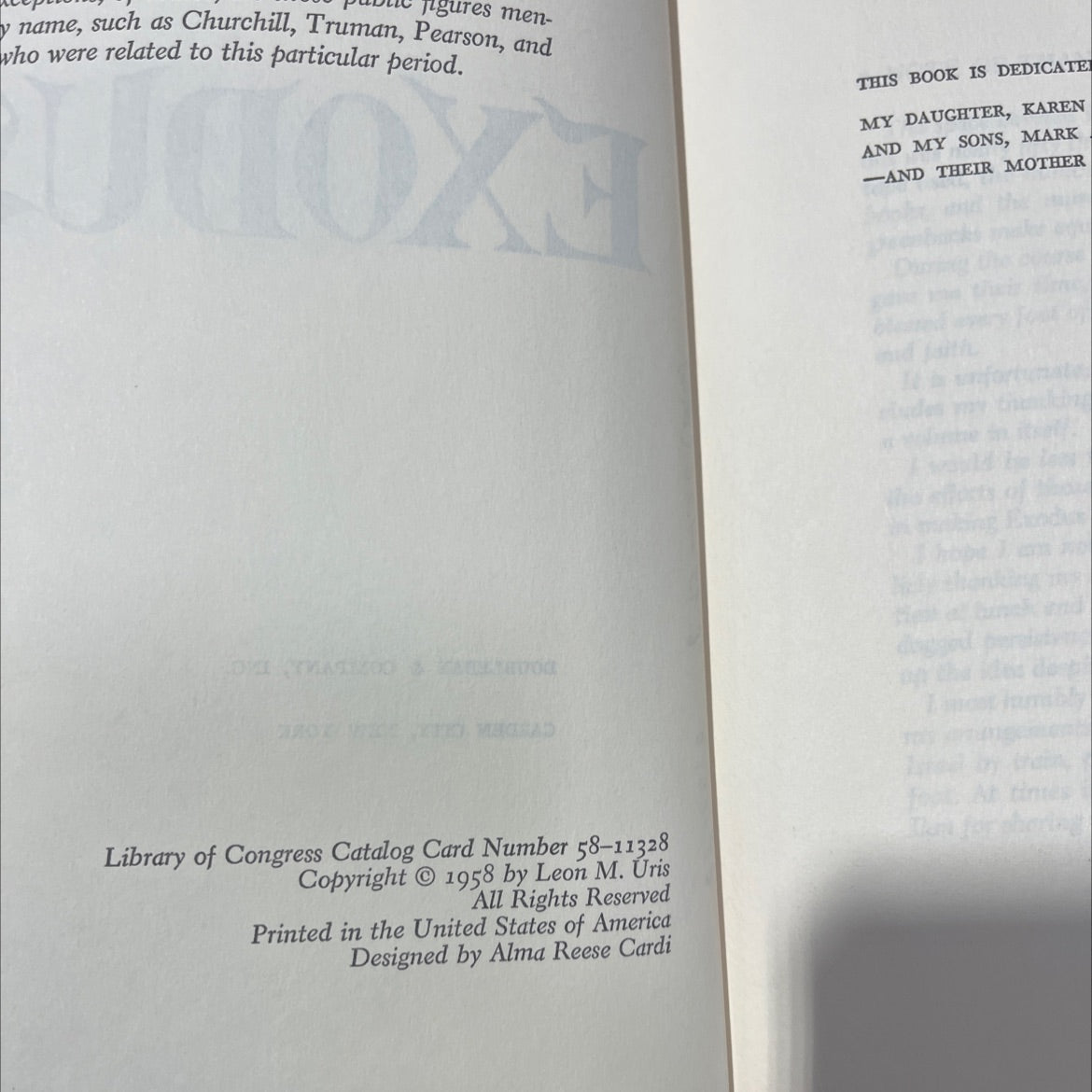 exodus book, by leon uris, 1958 Hardcover image 3