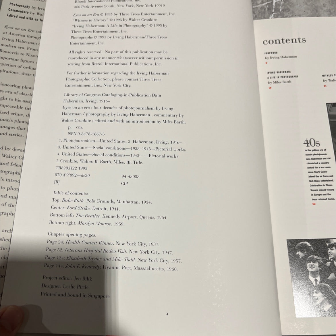 eyes on an era book, by irving haberman, 1995 Hardcover image 3