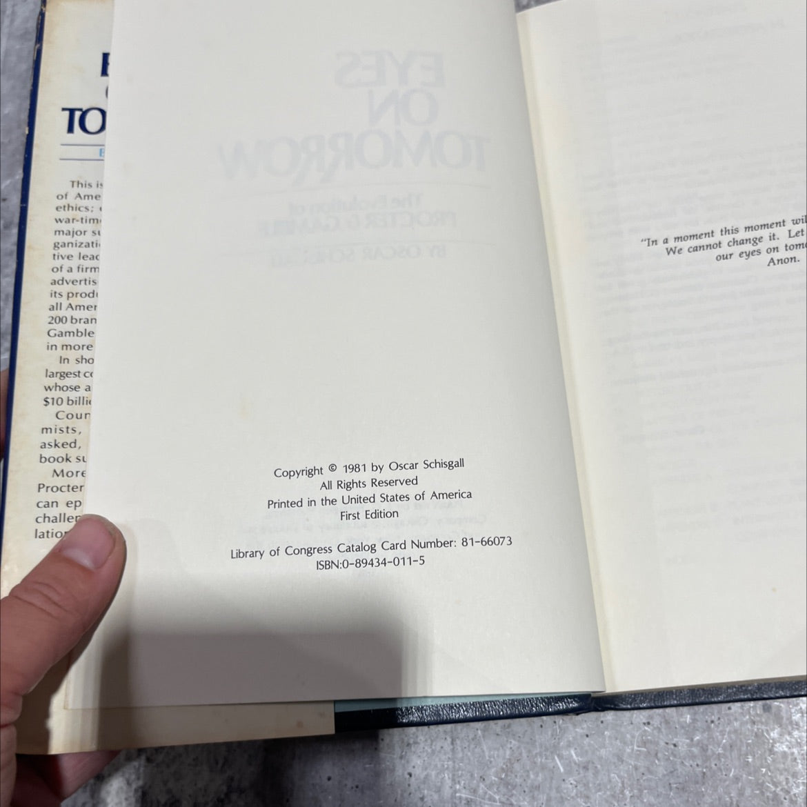 eyes on tomorrow the evolution of procter & gamble book, by oscar schisgall, 1981 Hardcover image 3
