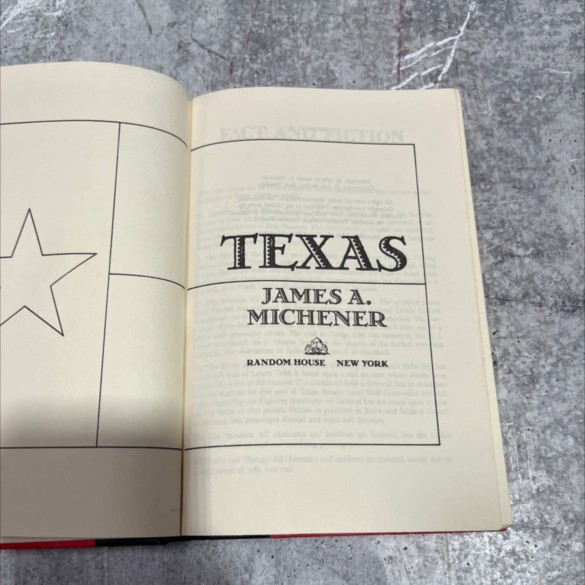fact and fiction texas book, by james a. michener, 1985 Hardcover image 2