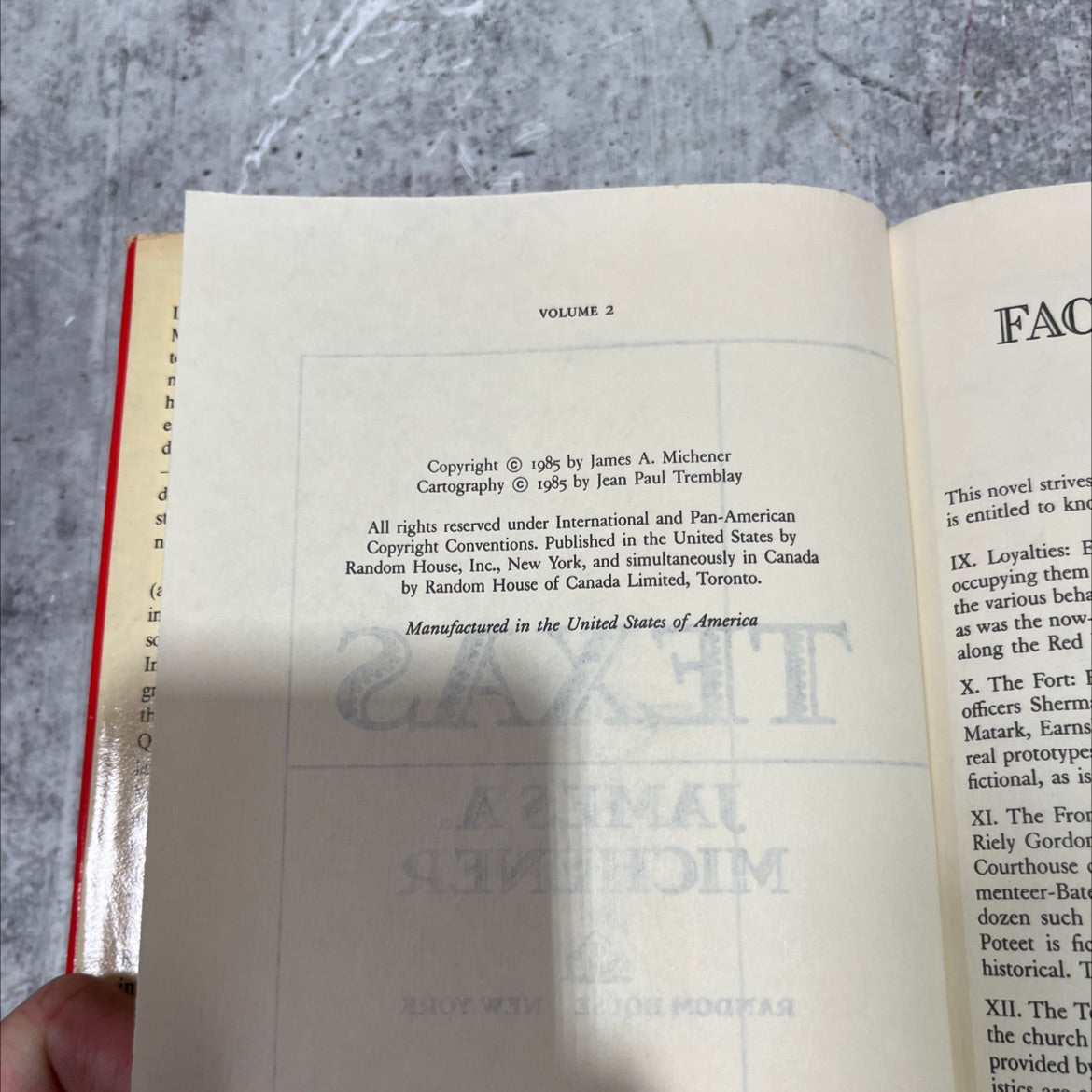 fact and fiction texas book, by james a. michener, 1985 Hardcover image 3